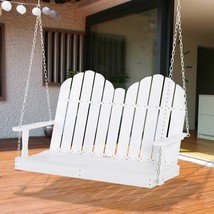 White Solid Wood 2-Seater Hanging Patio Porch Swing - $7,759.66 MXN