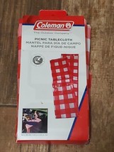 Coleman 54&quot; X 84&quot; Vinyl Red White Checker Picnic Camping Tablecloth 2000014859 - £7.93 GBP