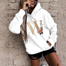 Womens Clothing Street Sweatshirt Hoodie Letter W Printing Long Sleeves Casual   - £56.91 GBP