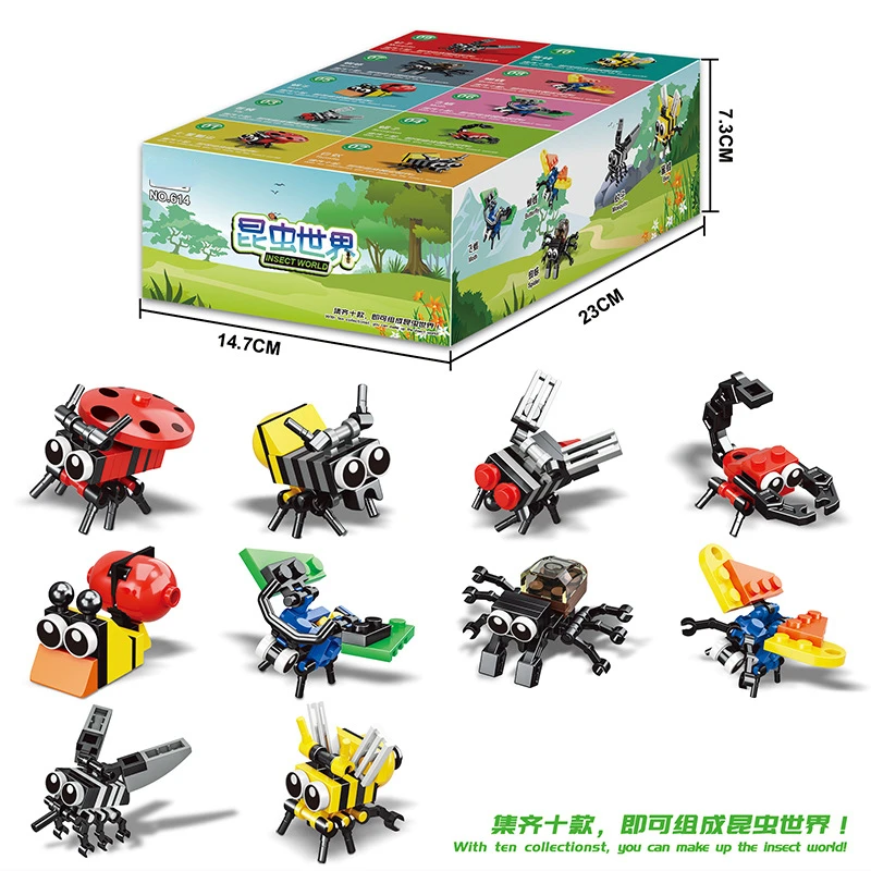 Creative Expert  Insect Model Scorpion Bee Fly Ladybug Spider Building Blocks - £18.74 GBP