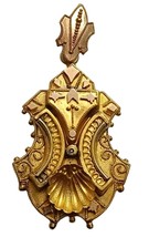 Antique Victorian Etruscan 10K Gold Locket Pendant - $443.67