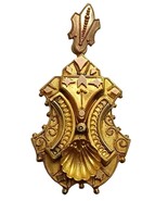 Antique Victorian Etruscan 10K Gold Locket Pendant - £349.13 GBP