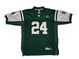 #24 NEW York Jets Revis green Reebok sewn NFL football Jersey youth XL H... - £24.65 GBP