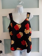 Petra Fashions Black Roses Cami Size L Women&#39;s EUC - £16.14 GBP