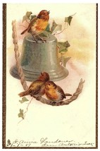 Wishing you a Happy New Year Tuck &amp; Sons 1908 Birds Bell Postcard - £11.63 GBP