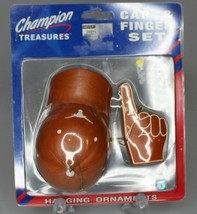 Texas NCAA College Christmas Tree Ornaments Cap &amp; Finger Set - £11.09 GBP