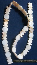 Natural mother of pearl 11x3mm disc lentil &amp; 15x11mm vase shaped beads BS404 - £2.33 GBP