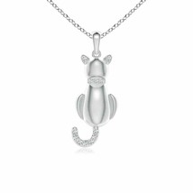 ANGARA 0.08 Ct Classic Diamond Cat Pendant in Sterling Silver (G, VS2, 1.1mm) - £162.52 GBP