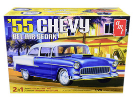 Skill 2 Model Kit 1955 Chevrolet Bel Air Sedan 2-in-1 Kit 1/25 Scale Model by AM - £41.03 GBP