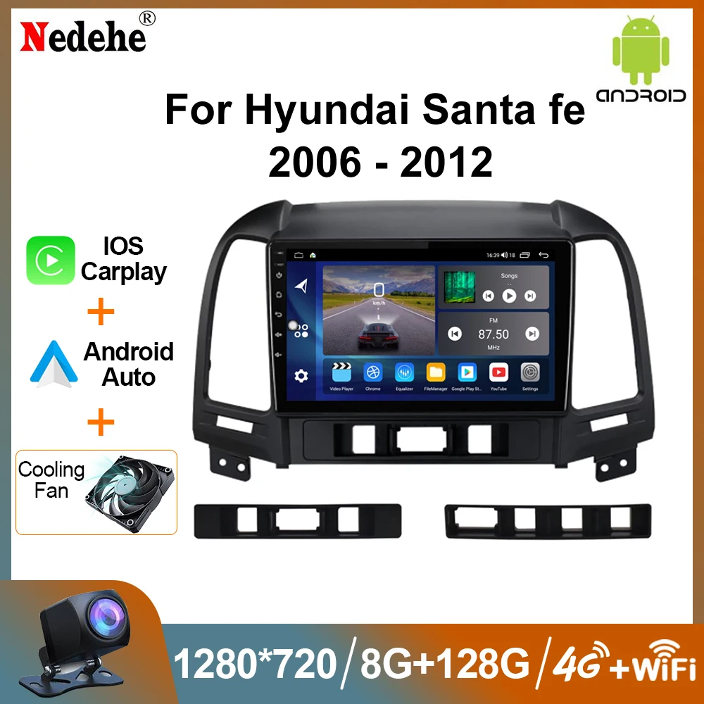 2 Din Car Radio Android 12 Carplay For Hyundai Santa Fe 2 2006-2012 Multimedia - £104.05 GBP+