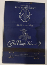 The Pump Room Chicago Ambassador Hotels Sarah Siddons Matchbook Cover - $5.89