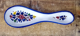 Fima Deruta ~ 9&#39;&#39; Spoon Holder Rest ~Colorful pattern ~ Made in ITALY - $14.97