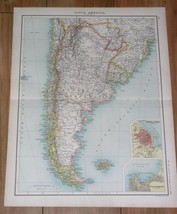 1903 Antique Map Of Argentina Chile Falklands Buenos Aires South America - £14.06 GBP