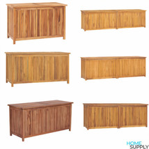 Solid Teak Wood Outdoor Garden Patio Porch Wooden Cushion Storage Deck B... - £191.75 GBP+