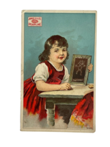 Victorian Trade Card James Pyles Pearline Soap NY Girl Chalk Drawing - $12.00