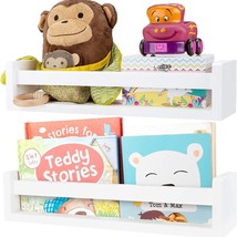 White Floating Bookshelf - Set of 2 - Kids, Nursery, Office, Kitchen, Bathroom - £13.92 GBP