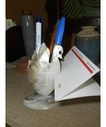 SWAN Carved Clam Shell Open Back Pencil - Pen Holder/ Figurine/Planter/T... - £10.77 GBP