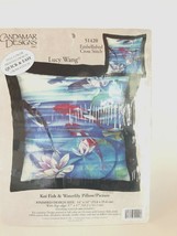 Cross Stitch Pillow Kit, Candamar Designs, Lucy Wang, Koi Fish &amp; Waterli... - £29.43 GBP