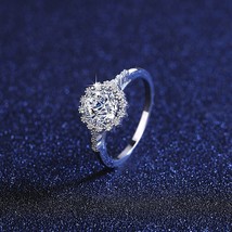 CZCITY 1ct Moissanite-Diamond Flower Shaped Fine Jewelry for Women 925 Sterling  - £41.45 GBP