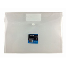 Protext A4 Document Wallet with Button Closure (Clear) - $28.22