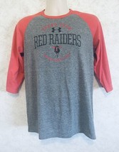 Texas Tech Red Raiders Under Armour Men&#39;s Tee Shirt Raglan 3/4 Sleeve Medium - £13.58 GBP