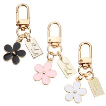 Gift Decoration Women Charm 3 Pcs Keychains Flower Keychain Bag Charm Key Chain - £8.05 GBP