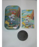 (1) Pokemon (Empty) Mini Tin (1) Art Card (Scorbunny) (1) Metallic Pokemon Coin - $12.00
