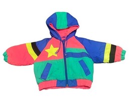 Vintage Gerber Infant Puffer CoatJacket Size 12 Months Color Block Retro - $18.32