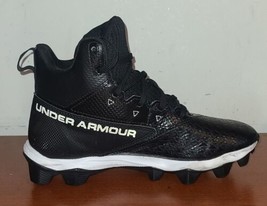 Under Armour Youth Cleats 4.5 UA Hammer Mid Top Football Lace-Up Black. - $30.70