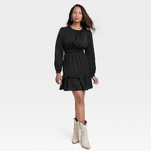 Women&#39;s Long Sleeve Satin Dress - Knox Rose Black XS - £17.22 GBP