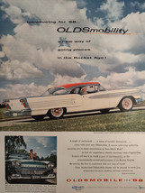 1957 Holiday Original Art Ad Advertisement OLDSMOBILE for 58! 98 Coupe - $10.80