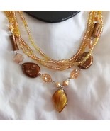 NWT Butter cream beaded necklaces- mbarnes productions - $13.50