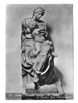 Michelangelo Sculpture Virgin w Infant Jesus Medici Chapel 4X6 RPPC Postcard - £4.75 GBP