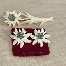 Vintage Echi Elfenbein Clip On Earrings Brooch Set Estate Jewelry Find K... - $24.74