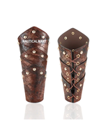 Medieval Viking Steampunk Wrist &amp; Arm Guard - , Adjustable Lace-Up Closu... - $69.02 CAD