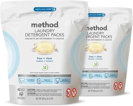Method Laundry Detergent Packs; Fragrance Free + Clear; Plant-Based Stain Remove - $50.99