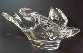 Princess House lead crystal flying turtle dove candy dish nut bowl glass - $10.40