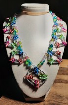 hand beaded necklace 17.5&quot; long Multiple Colors - $21.49