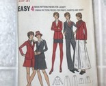 Vintage Butterick Pattern #6725 jacket Pants Shorts Skirt Size 7 Bust 31... - £10.87 GBP