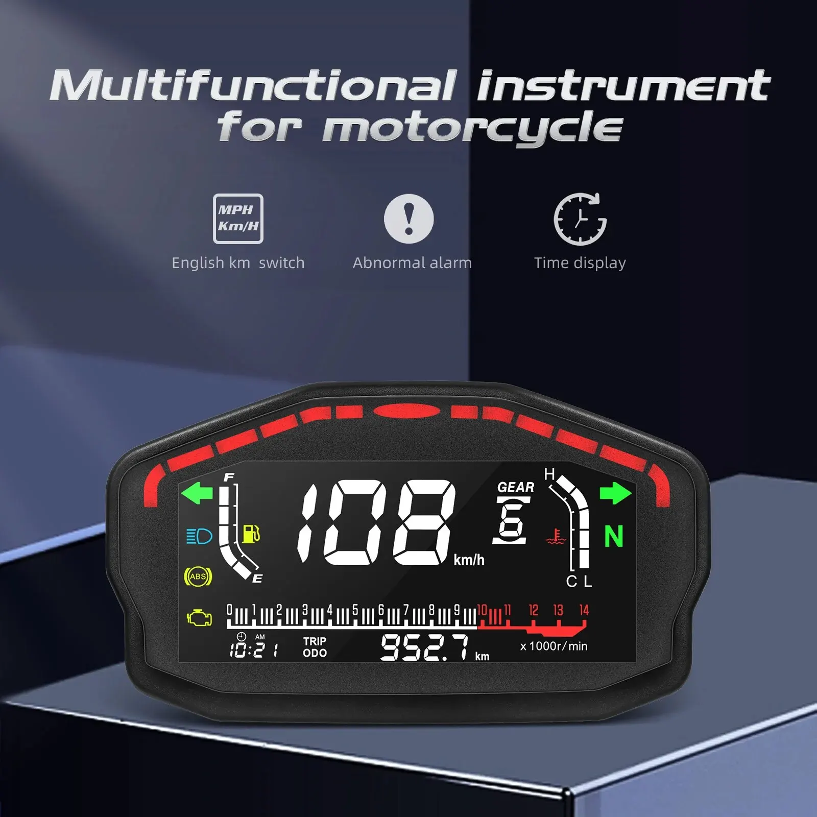 Universal RPM Motorcycle Meter GPS Speedometer Digital Odometer Electric - £33.71 GBP