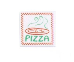 Gift Minifigure Pizza box 2x2 construction piece fors Fast Ship - $2.48