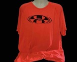 Under Armour T Shirt Men XXL Heatgear Neon Orange Fitted High Visibility... - $13.20
