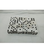 Lot Of (24) White Dice With Black Pips Dalmation Under 1/2&quot; - $19.79
