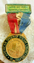 American Order of Steam Engineers 1886 Engraved Reading 1923 Chief Badge Medal - £71.67 GBP