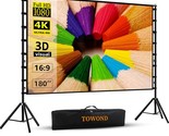 Projector Screen And Stand, 180 Inch Outdoor Projection Screen, Portable... - $282.99