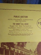 Rare 1973 Public Auction Booklet SUNSET HILL HOUSE Sugar Hill New Hampsh... - $27.83