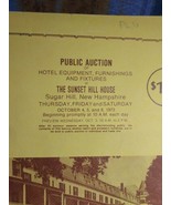 Rare 1973 Public Auction Booklet SUNSET HILL HOUSE Sugar Hill New Hampsh... - $27.83