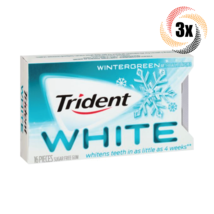 3x Packs Trident White Wintergreen Flavor Chewing Gum ( 16 Pieces Per Pa... - $10.83
