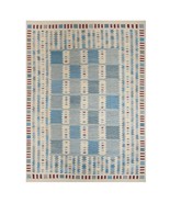 Hand Woven Flat Weave Kilim Wool Area Rug Living Room Blue Rug Home Decor - $468.67+