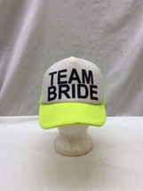 Trucker Hat Baseball Cap Vintage SnapBack Mesh Neon Yellow Team Bride - $39.99